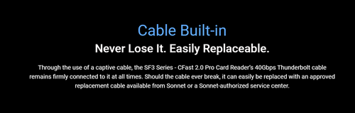 Sonnet SF3 CFast 2.0 Pro Card Reader – Dual-Slot Thunderbolt 3 Sonnet SF3 CFast 2.0 Pro Card Reader – Dual-Slot Thunderbolt 3